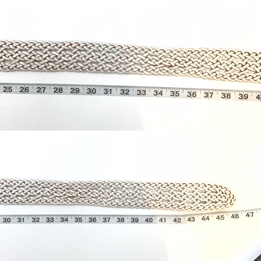 American Eagle White Leather Braided Belt - Picture 6 of 11